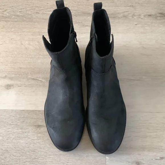 Ecco Touch 15 Suede Chelsea Boots Ankle size 8 leather zipper black