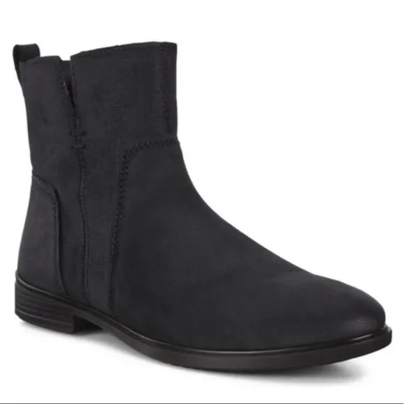 Ecco Touch 15 Suede Chelsea Boots Ankle size 8 leather zipper black