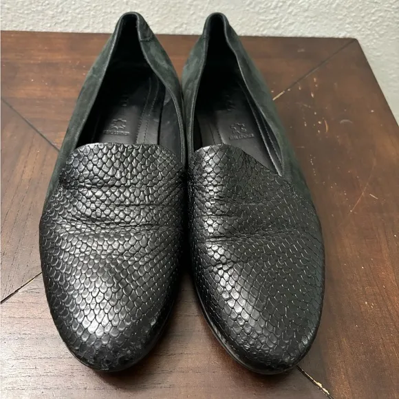 ECCO Touch Ballerina 2.0 Women's Black Leather Flat EU 38 US‎ 7 / 7.5 Snakeskin