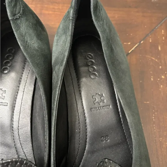 ECCO Touch Ballerina 2.0 Women's Black Leather Flat EU 38 US‎ 7 / 7.5 Snakeskin