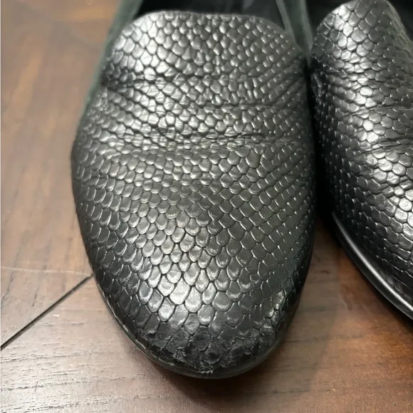 ECCO Touch Ballerina 2.0 Women's Black Leather Flat EU 38 US‎ 7 / 7.5 Snakeskin