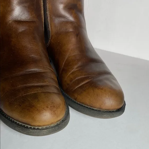 Ecco Women’s Brown Chelsea Sartorelle Boots with Distressed Leather &amp; Side Gores