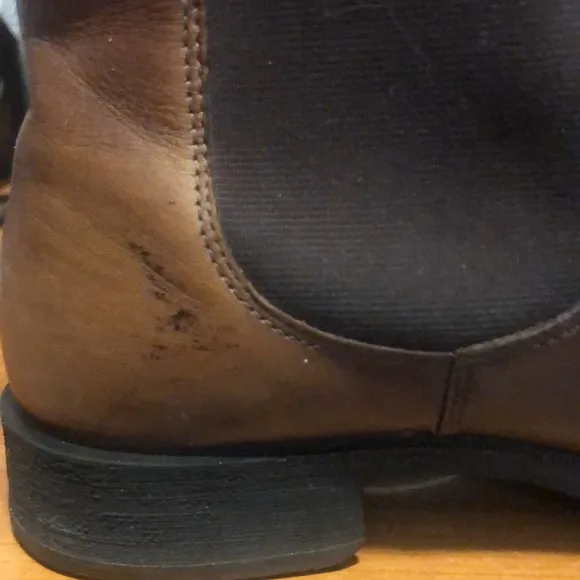 Ecco Women’s Brown Chelsea Sartorelle Boots with Distressed Leather &amp; Side Gores