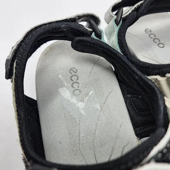 ECCO Womens Sport Offroad Sandals Size 42 US 11/11.5 Black Silver