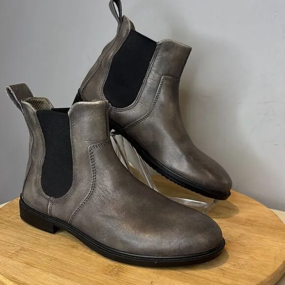 Ecco Women's Touch 15 Danish Design Leather Chelsea Boots Gray/Black Size 4-4.5