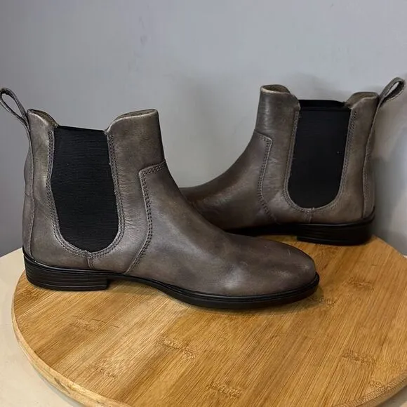 Ecco Women's Touch 15 Danish Design Leather Chelsea Boots Gray/Black Size 4-4.5