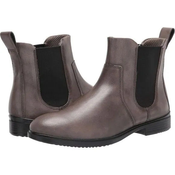 Ecco Women's Touch 15 Danish Design Leather Chelsea Boots Gray/Black Size 4-4.5