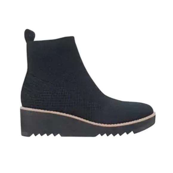 Eileen Fisher London Knit Wedge Ankle Boot Booties Black Size 9.5 NWT