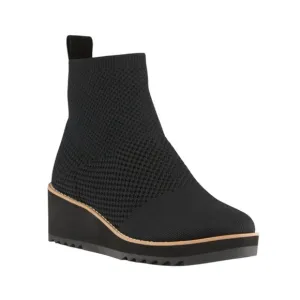 Eileen Fisher London Knit Wedge Ankle Boot Booties Black Size 9.5 NWT