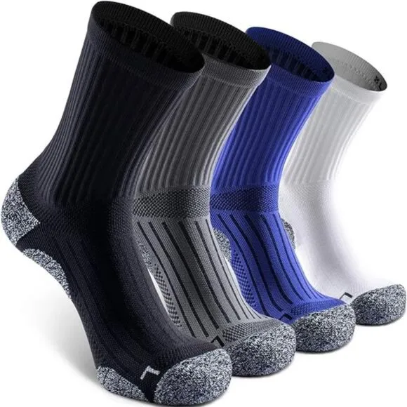 Elite Cushioned Compression Mid-crew Socks 4-Pack for Youth Women Men