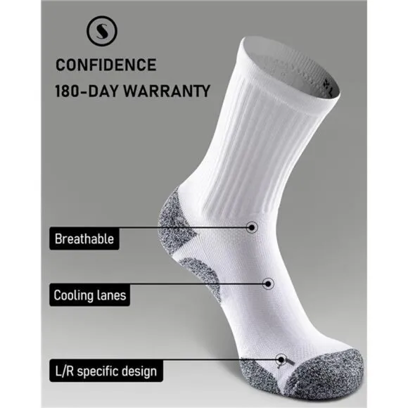 Elite Cushioned Compression Mid-crew Socks 4-Pack for Youth Women Men