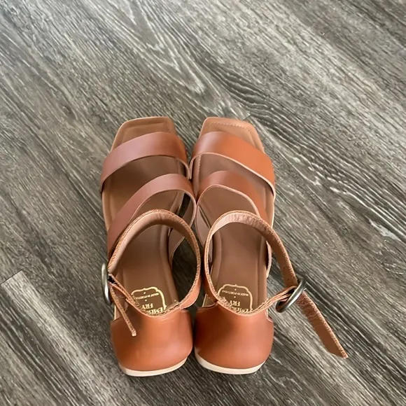 Emerson Fry Clog Low Sandals Women’s Size 8.5 Tuckernuck Cognac Leather Brown