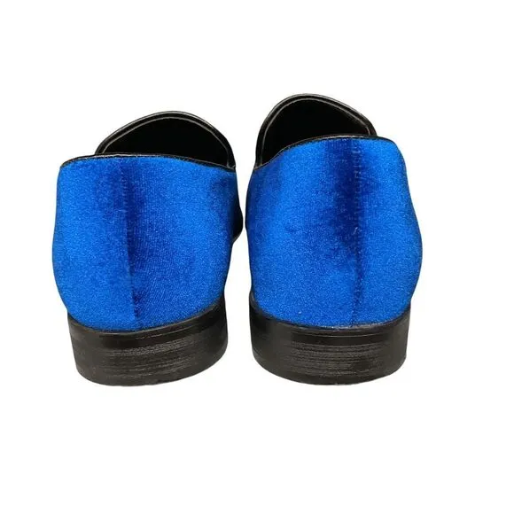 Enzo Men's Sparko 03 Royal Blue Velvet Loafers Size 8.5 Slip On Shoes Classic