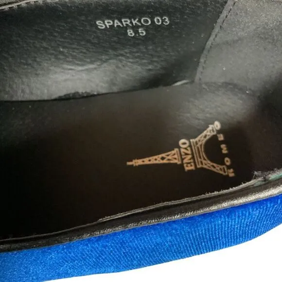 Enzo Men's Sparko 03 Royal Blue Velvet Loafers Size 8.5 Slip On Shoes Classic