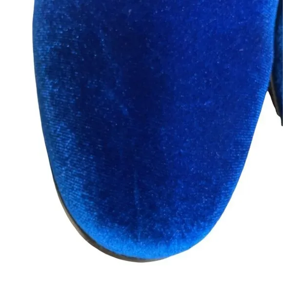 Enzo Men's Sparko 03 Royal Blue Velvet Loafers Size 8.5 Slip On Shoes Classic