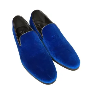 Enzo Men's Sparko 03 Royal Blue Velvet Loafers Size 8.5 Slip On Shoes Classic