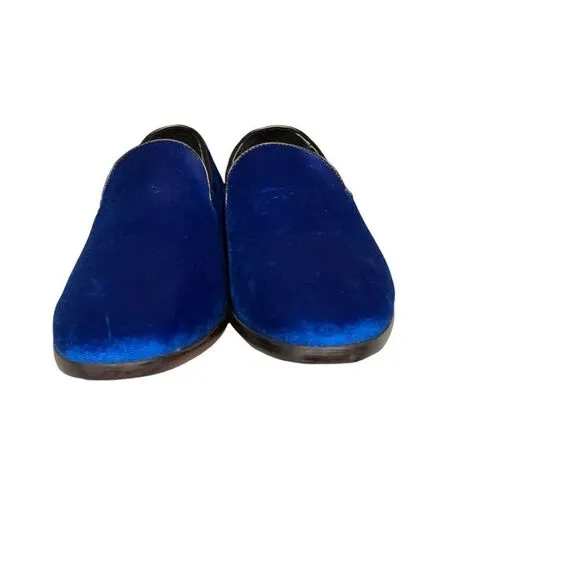 Enzo Men's Sparko 03 Royal Blue Velvet Loafers Size 8.5 Slip On Shoes Classic