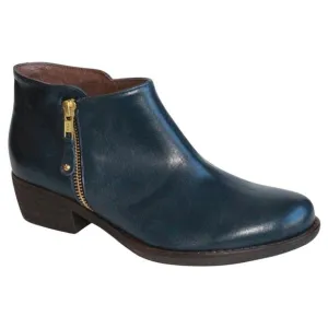Eric Michael Women's Black Leather Ankle Booties Size 8 Casual Zip Boot