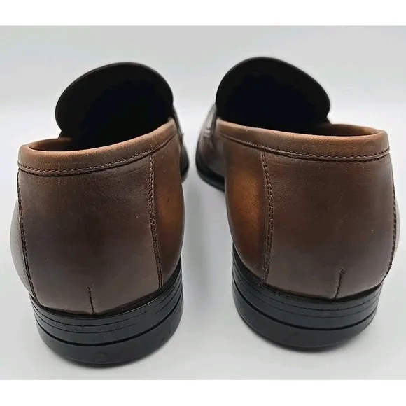 Ermenegildo Zegna Brown Leather Penny Loafers A4074XCA07 US Size 8.5