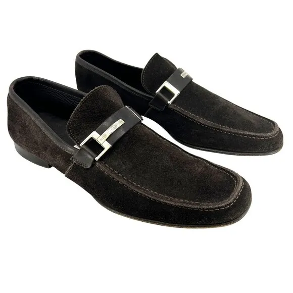 Ermenegildo Zegna Made In Italy Suede Loafers Size 8 D Mens Dress Shoes