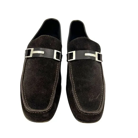 Ermenegildo Zegna Made In Italy Suede Loafers Size 8 D Mens Dress Shoes