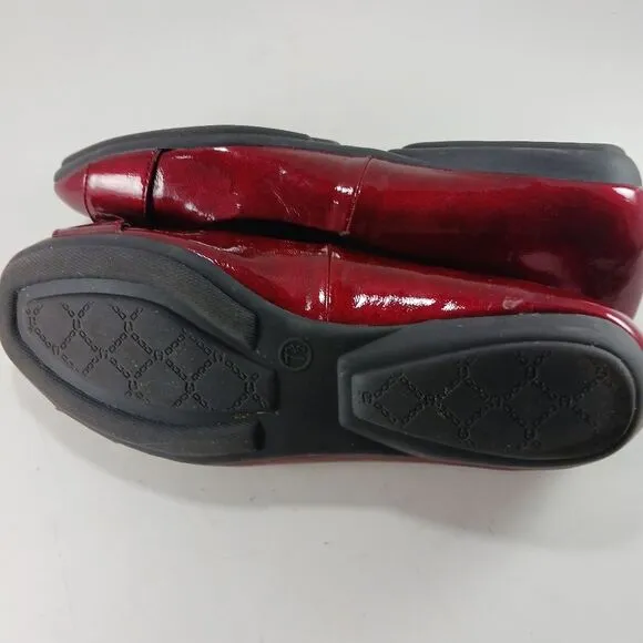 Etienne Aigner E. Zena Buckle Ballet Flats. Woman's 7.5. Red Metallic......... .