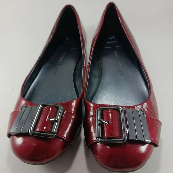 Etienne Aigner E. Zena Buckle Ballet Flats. Woman's 7.5. Red Metallic......... .