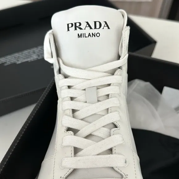 EU 41-42, US MEN’S 8, UK 7. Downtown perforated leather high-top sneakers