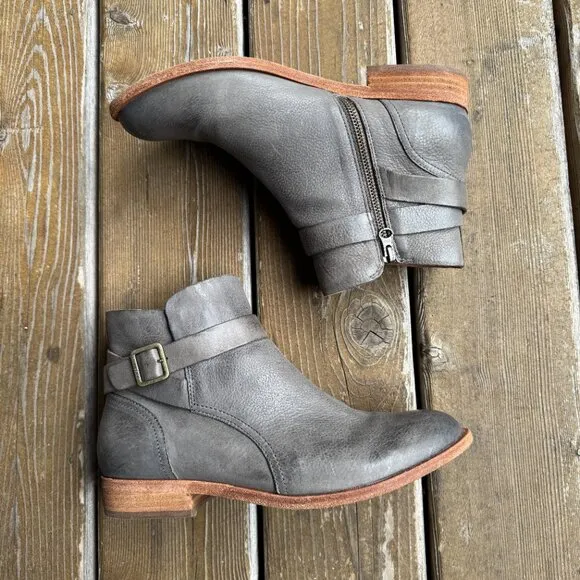 EUC Kork-Ease Gray Leather Viki Bootie in Women's 9.5M