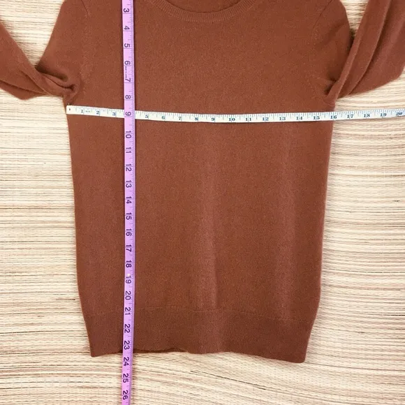 EVERLANE 100% Cashmere Lightweight Soft Crewneck Sweater Pullover Whisky Sz S