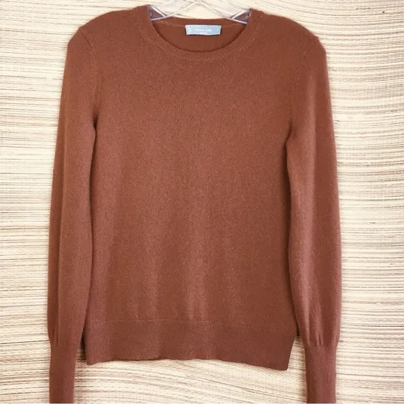 EVERLANE 100% Cashmere Lightweight Soft Crewneck Sweater Pullover Whisky Sz S
