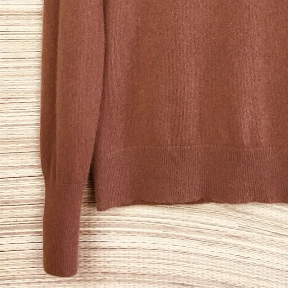 EVERLANE 100% Cashmere Lightweight Soft Crewneck Sweater Pullover Whisky Sz S