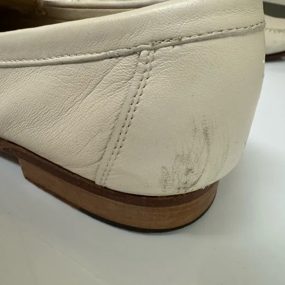 Faconabble Riviera Soft Leather Loafers Slip On Ivory Men's Size 10 M