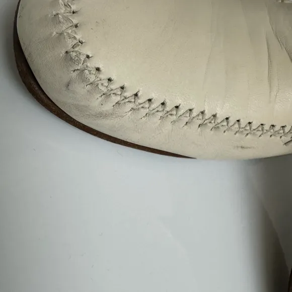 Faconabble Riviera Soft Leather Loafers Slip On Ivory Men's Size 10 M
