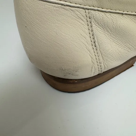 Faconabble Riviera Soft Leather Loafers Slip On Ivory Men's Size 10 M