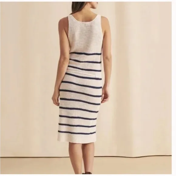 Faherty Brand Out East Sweater Dress - Wharf Stripe Linen / Organic Cotton