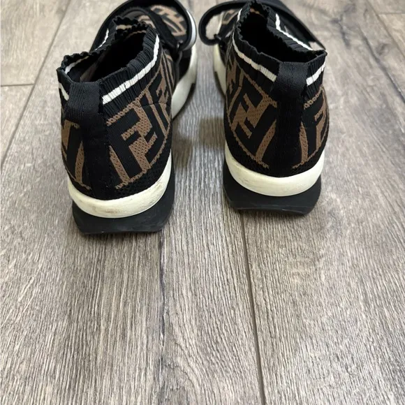Fendi Black and Brown “Love” Logo Sneakers