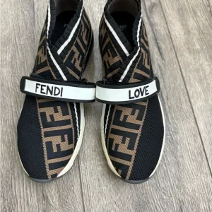 Fendi Black and Brown “Love” Logo Sneakers