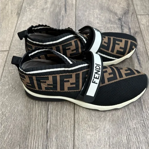 Fendi Black and Brown “Love” Logo Sneakers