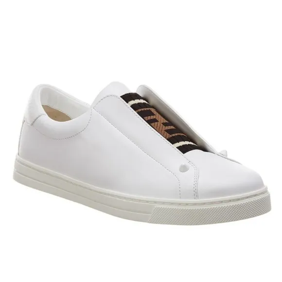 Fendi Rockoclick Slip-On Leather Sneakers White Women’s EU 35.5/US 5.5.