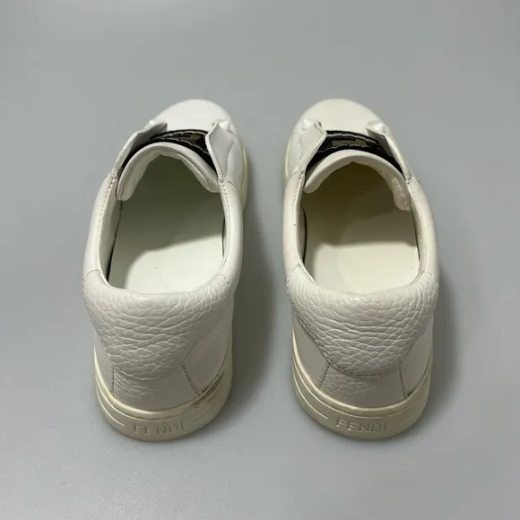 Fendi Rockoclick Slip-On Leather Sneakers White Women’s EU 35.5/US 5.5.
