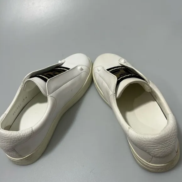 Fendi Rockoclick Slip-On Leather Sneakers White Women’s EU 35.5/US 5.5.
