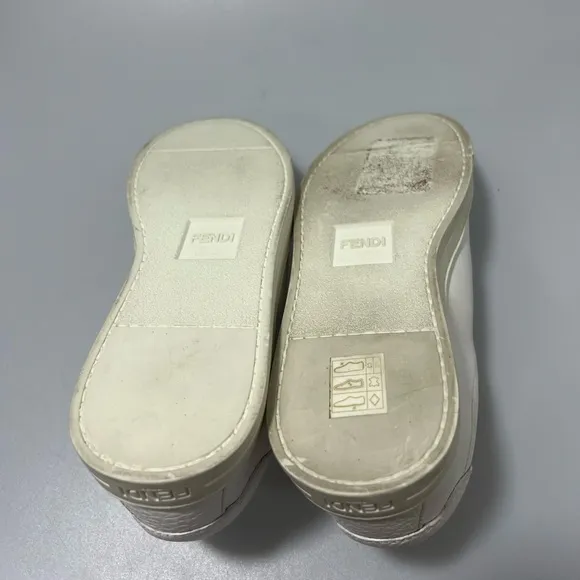Fendi Rockoclick Slip-On Leather Sneakers White Women’s EU 35.5/US 5.5.