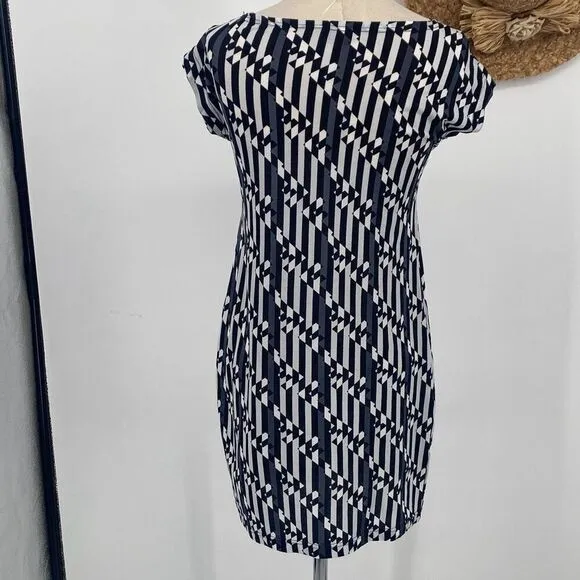 Fendi Zucca Logo Bodycon Cap Sleeve Mini Sheath Dress 80s 90s Medium