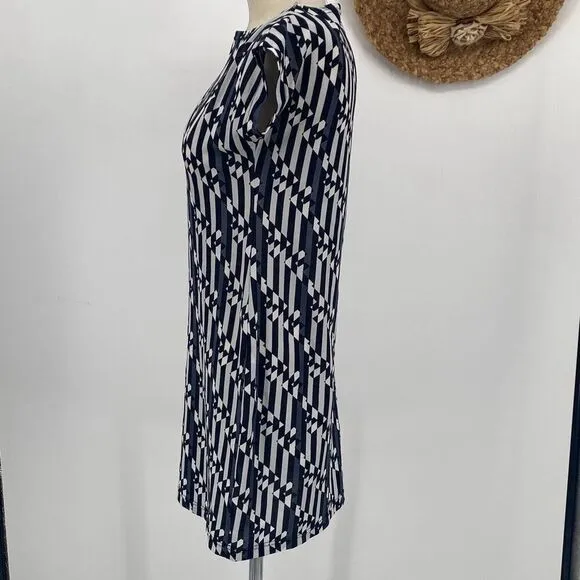 Fendi Zucca Logo Bodycon Cap Sleeve Mini Sheath Dress 80s 90s Medium