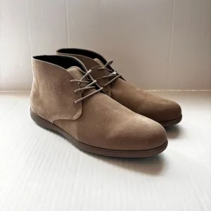 Fibonacci Men's Designer Suede Desert Chukka Boots‎ Casual Taupe Leather NEW!
