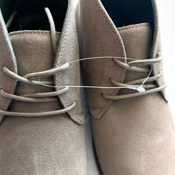 Fibonacci Men's Designer Suede Desert Chukka Boots‎ Casual Taupe Leather NEW!