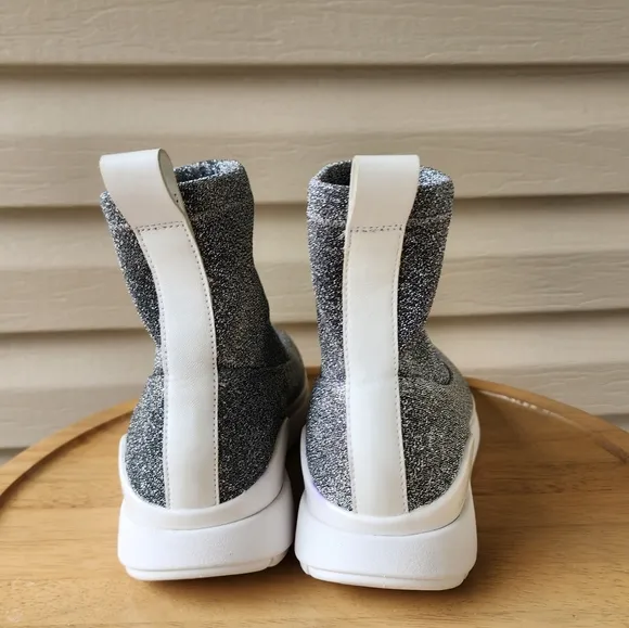 Fitflop Limited Edition Loosh Luxe Lurex knit high top sneakers 8