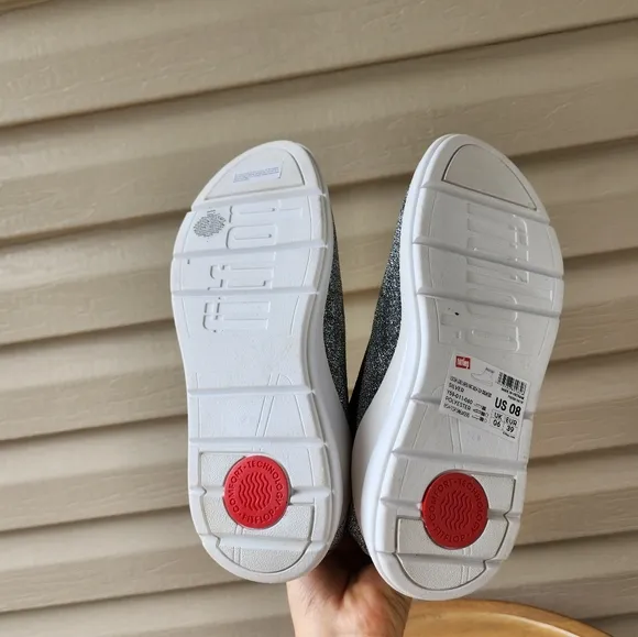 Fitflop Limited Edition Loosh Luxe Lurex knit high top sneakers 8