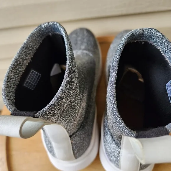 Fitflop Limited Edition Loosh Luxe Lurex knit high top sneakers 8